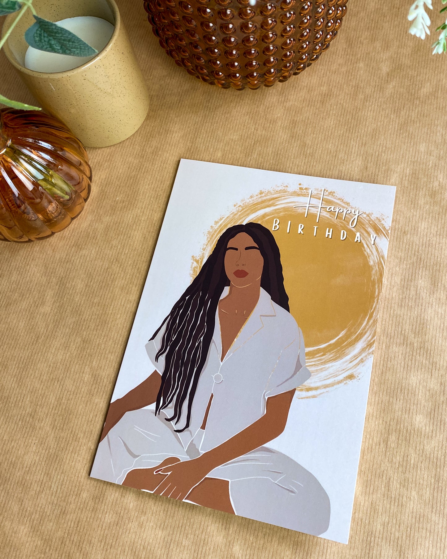 Black Woman Happy Birthday Card - Black Woman Birthday Card