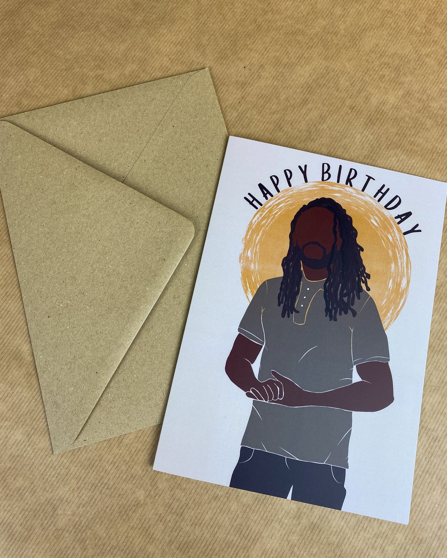Denny’s Loc's. Black Man Happy Birthday Card Dreadlocks