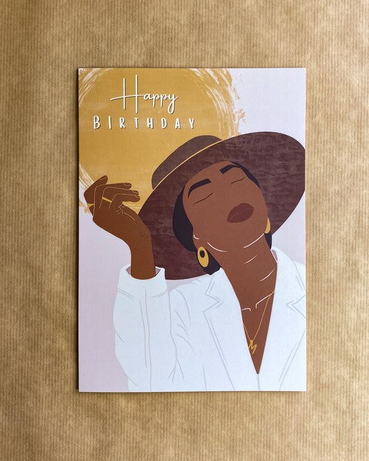 Black Woman Happy Birthday Card - Black Woman Birthday Card