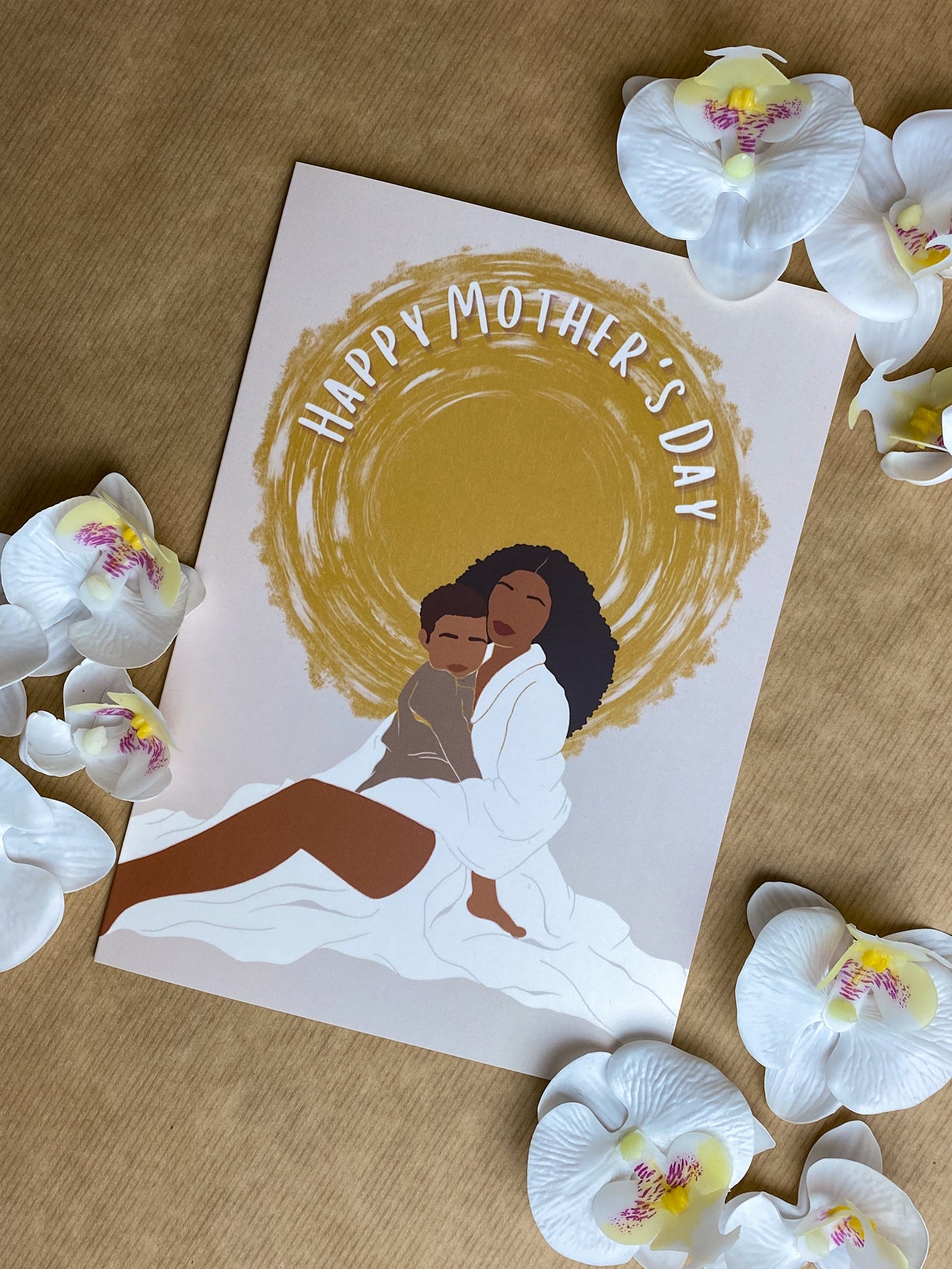 Mixed Race / Black - Boy Mum Mother & Child - Mother’s Day Card - Black Queen - Mom Mama Tiana