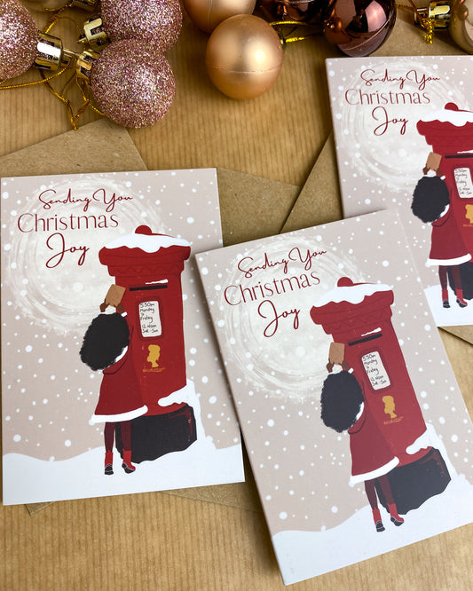 4 Pack Mini A7 Christmas Postbox - Christmas Card Multipack - Children's Seasons Greetings Cards Diverse Black Greeting Cards