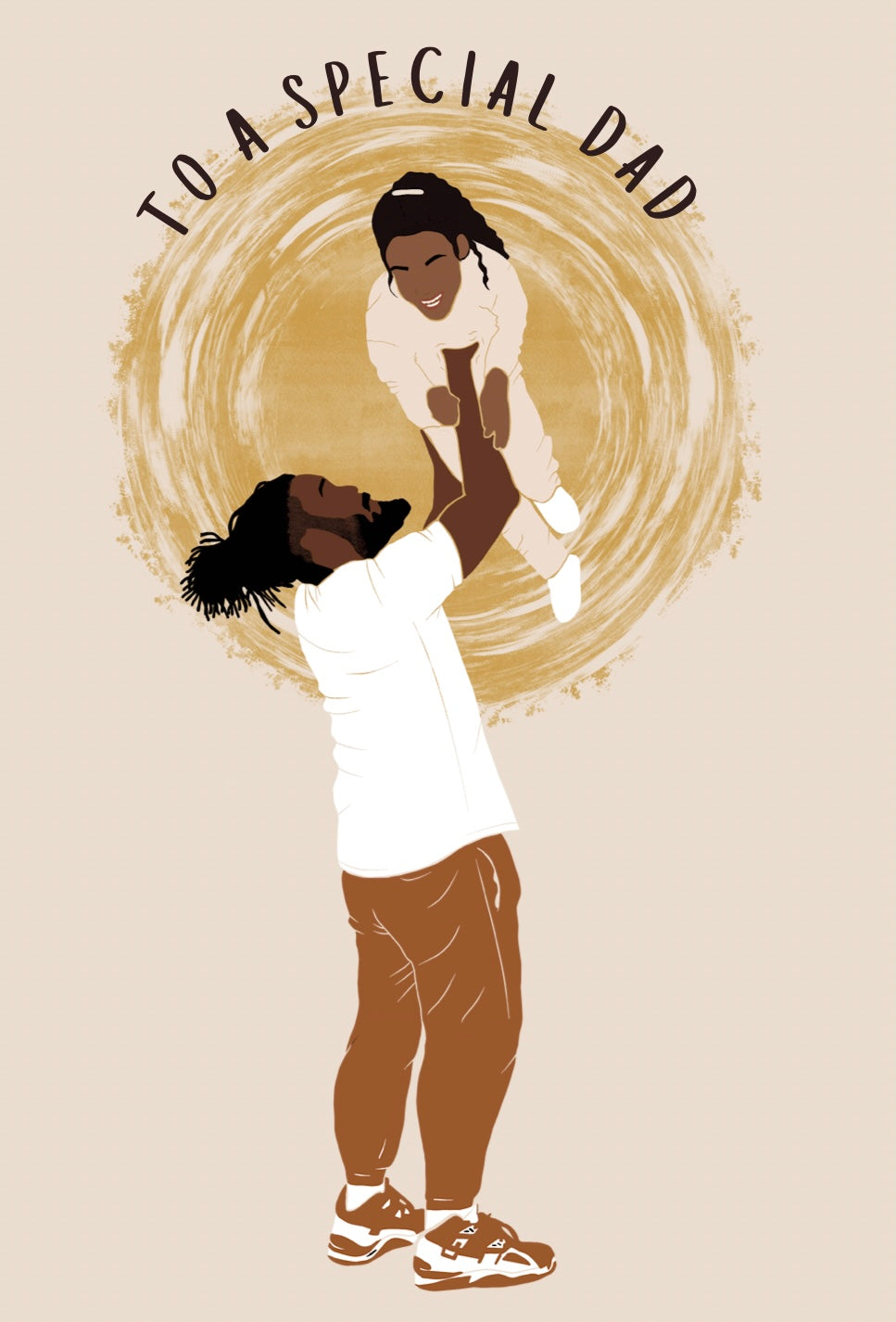 Loc's Dad & Daughter. Black Father’s Day Card. Dreadlocks