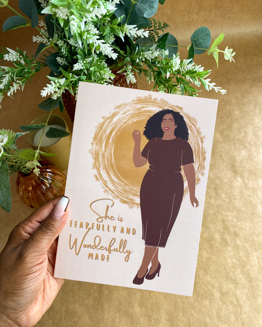 Wonderfully Made - Black / Mixed Race Woman Birthday Card