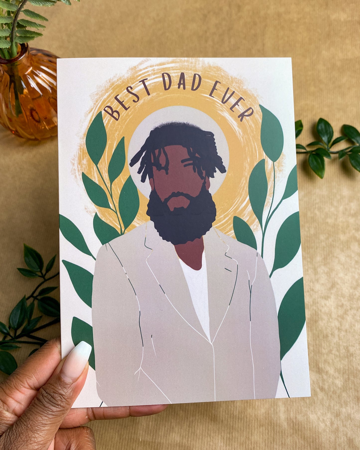 Short Loc’s Dad. Black Father’s Day Card. Best Dad Ever. Dreadlocks