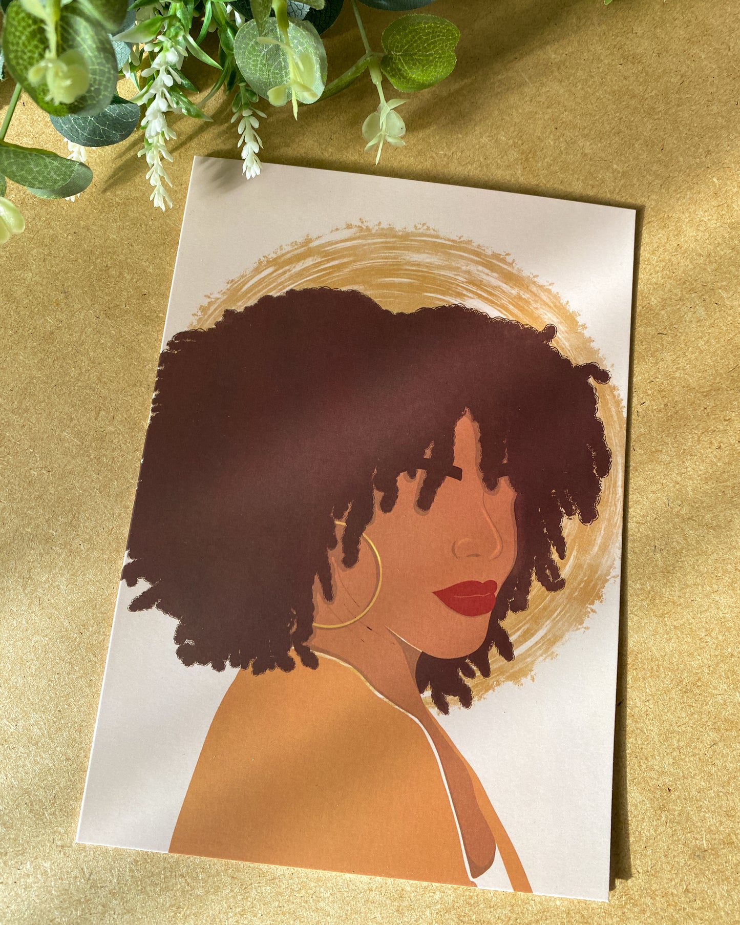 Anitas’s Curly Afro - Mixed Race Girl Blank Birthday Celebration Card
