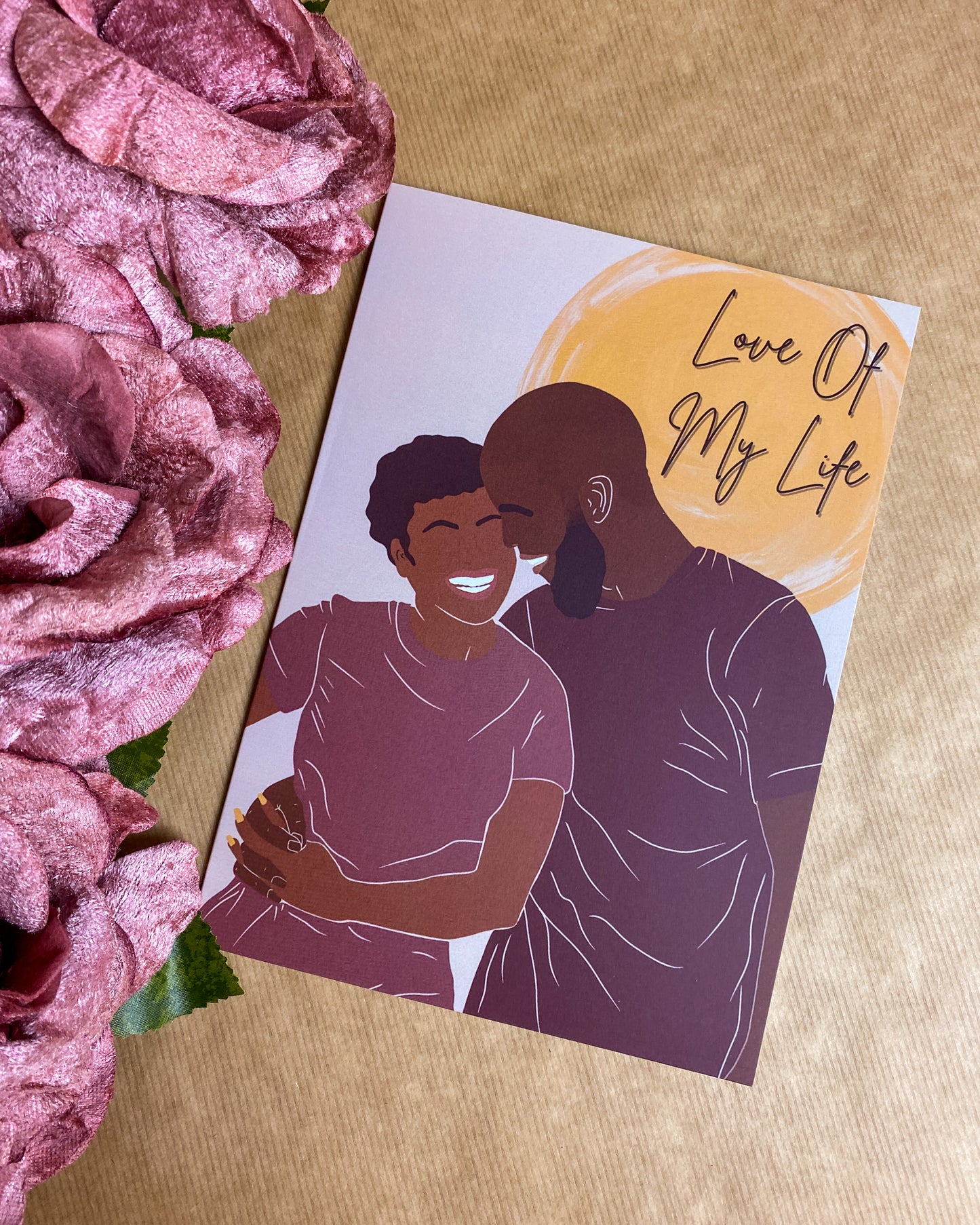Love Of My Life - Black Love Couple Greetings Card