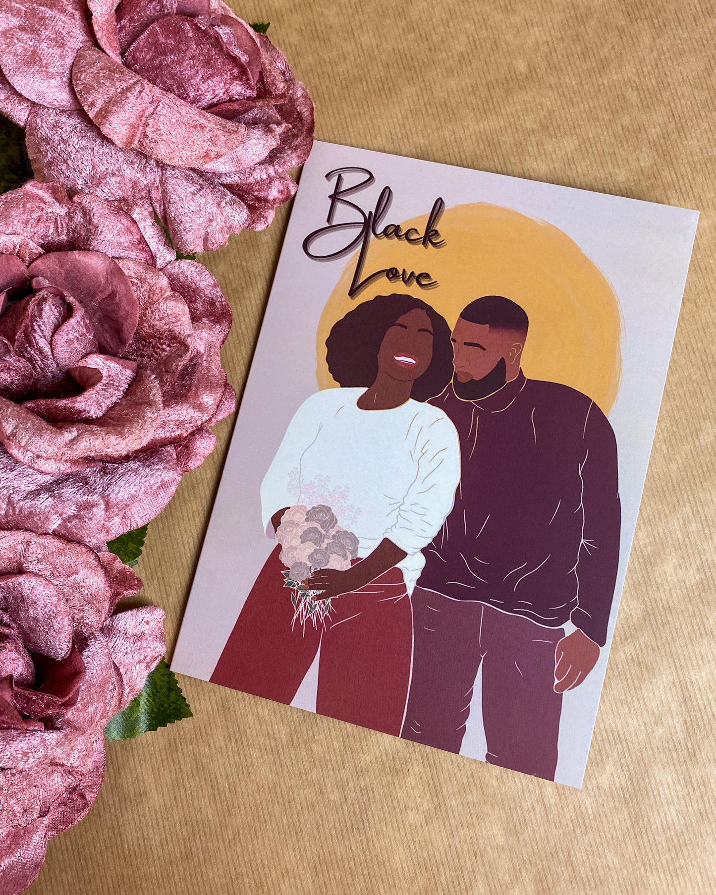 Black Love Couple Greeting Card