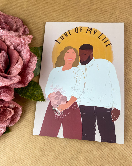Lovers / Interracial Couple Greetings Card
