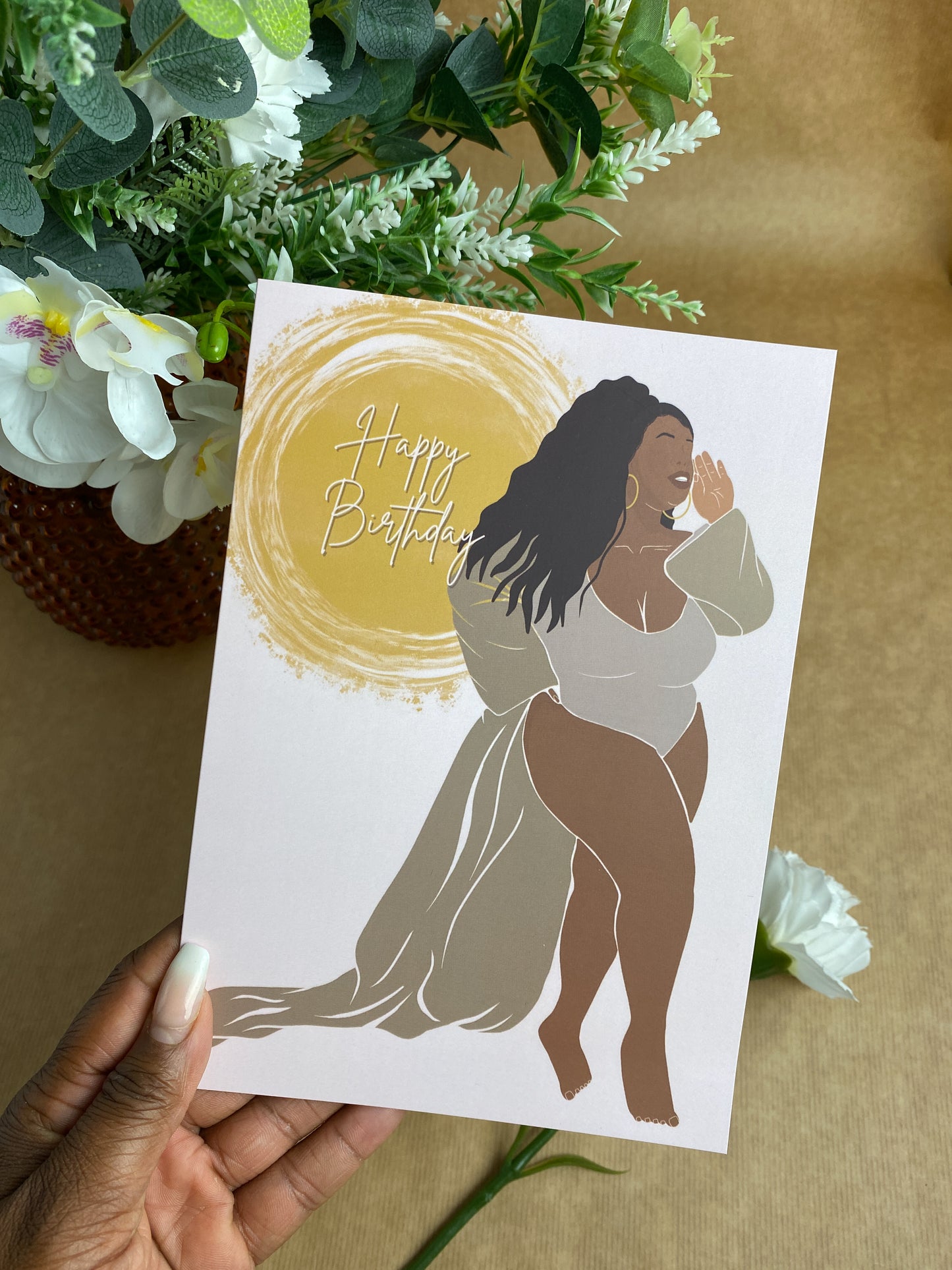 Super Happy Birthday - Black Woman Plus Size Birthday Card