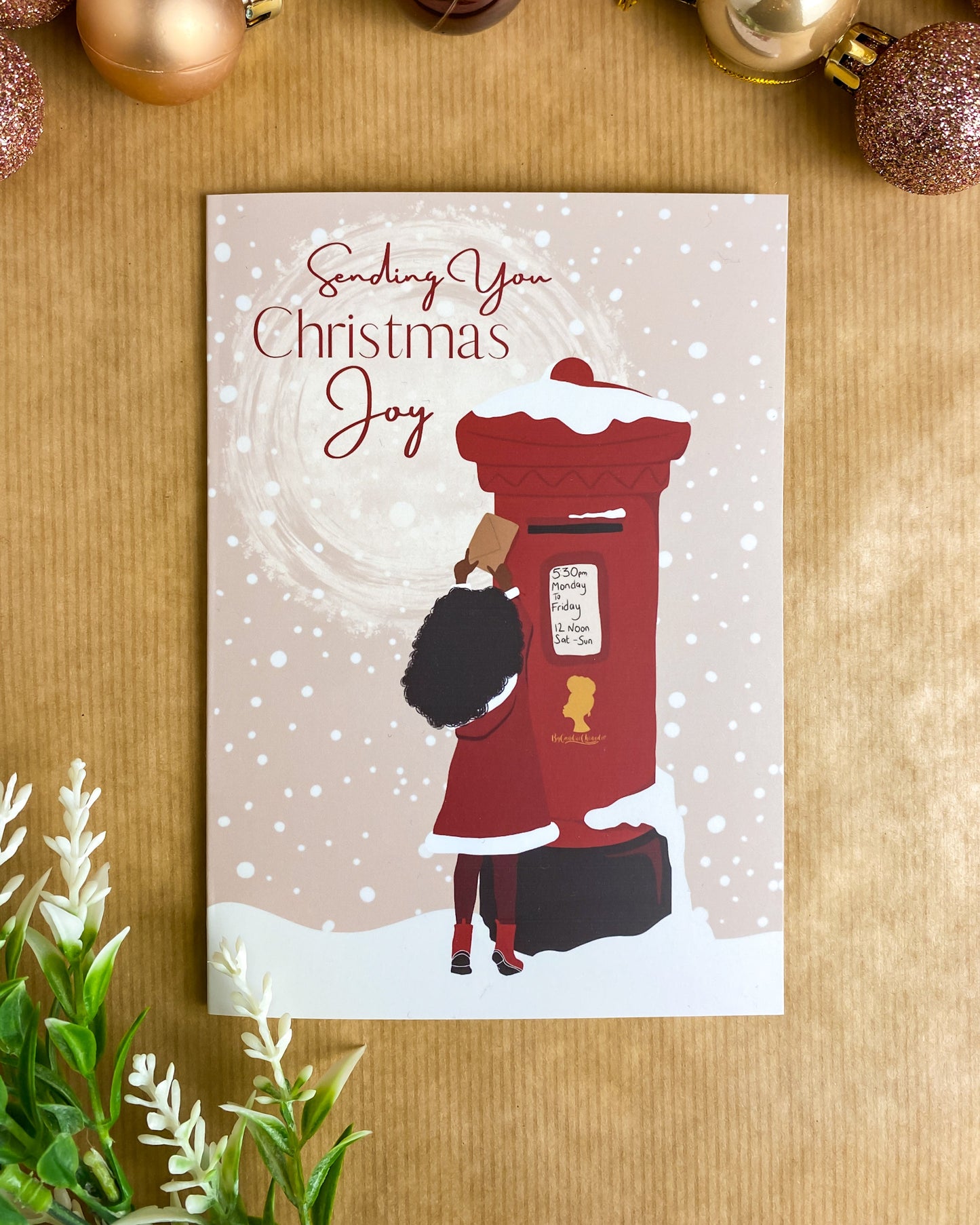 Christmas Postbox Girl - Christmas A6 Card