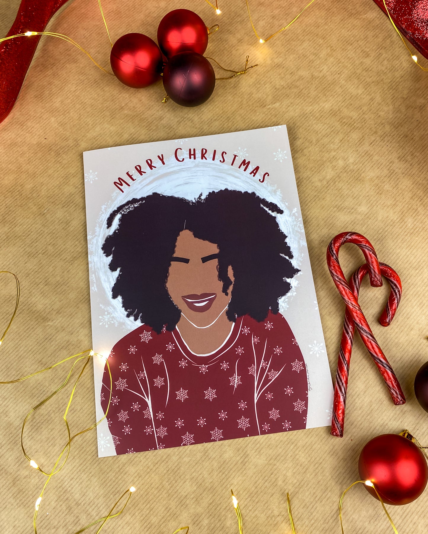 Sinead’s Christmas Jumper - Black Woman Christmas Card