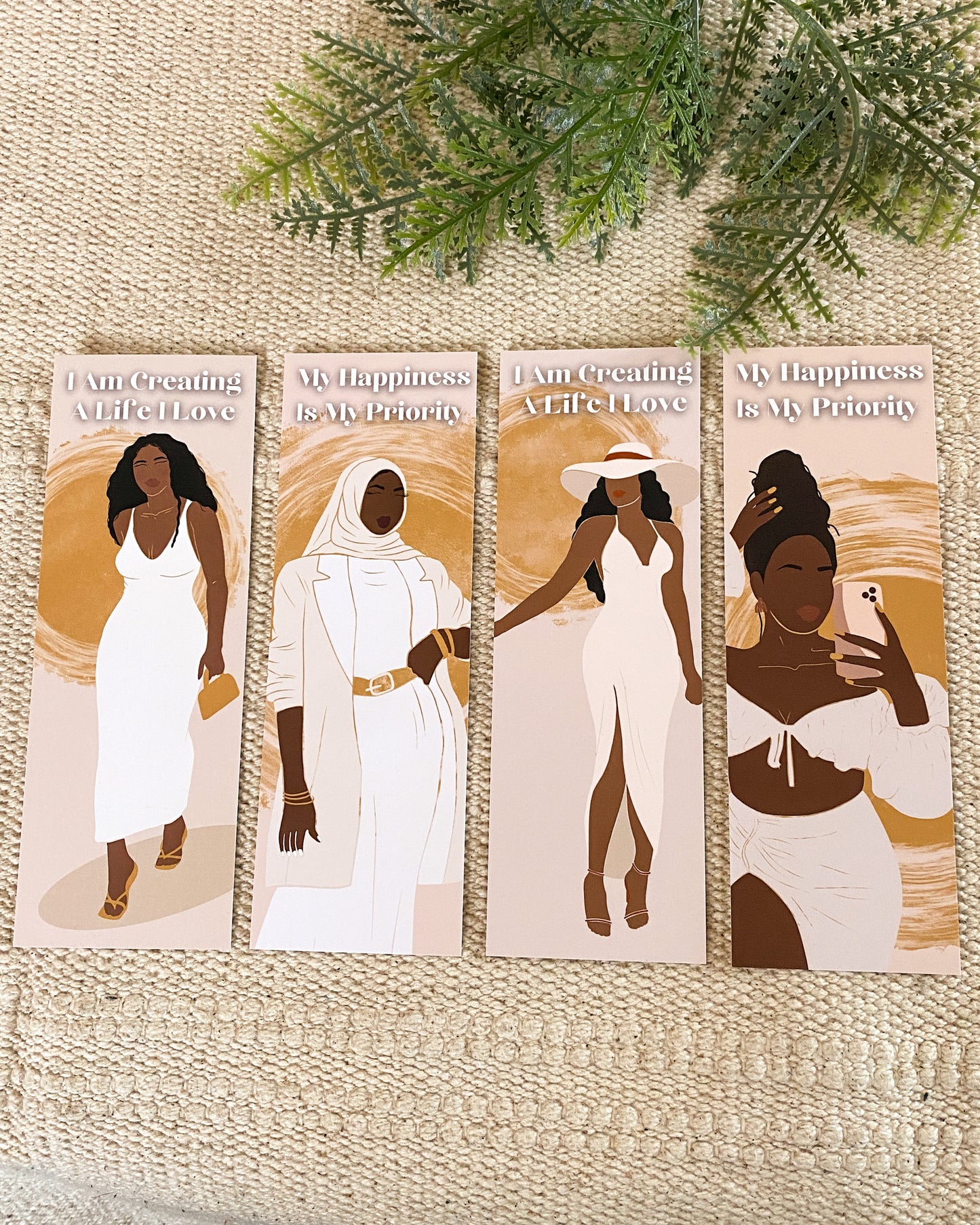 4 Pack “I Am My Happiness” Black Woman Affirmation Bookmark Set.