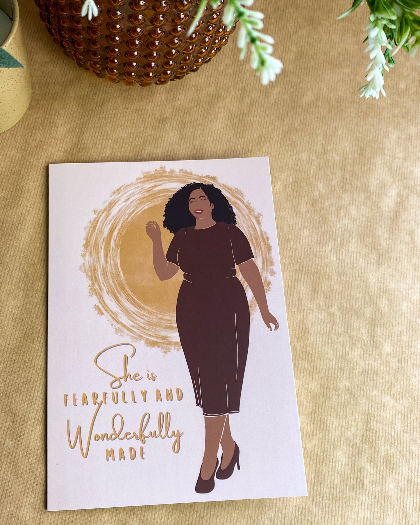 Wonderfully Made - Black / Mixed Race Woman Birthday Card
