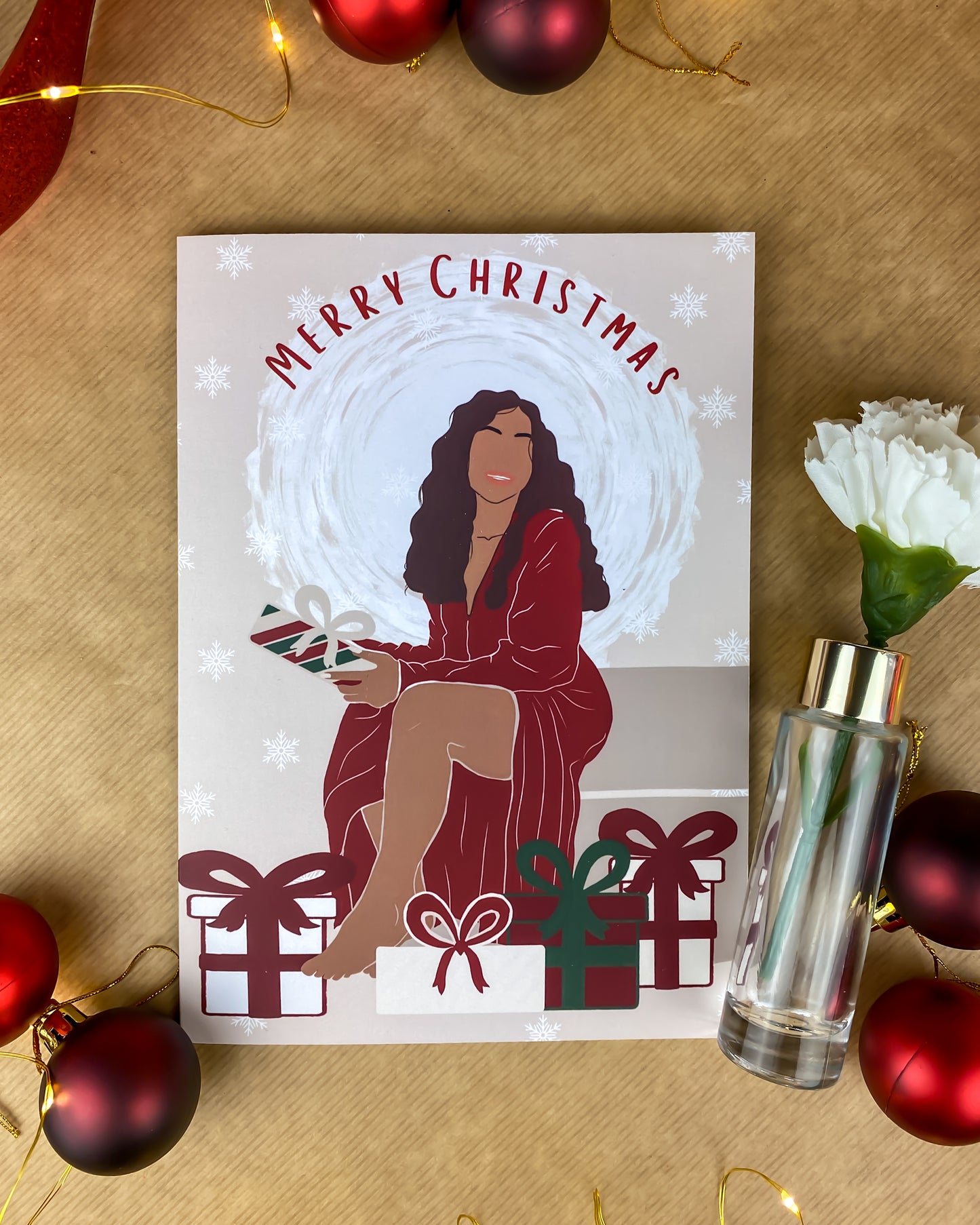 Black Christmas Gift, Seasons Greetings - Black Christmas Card