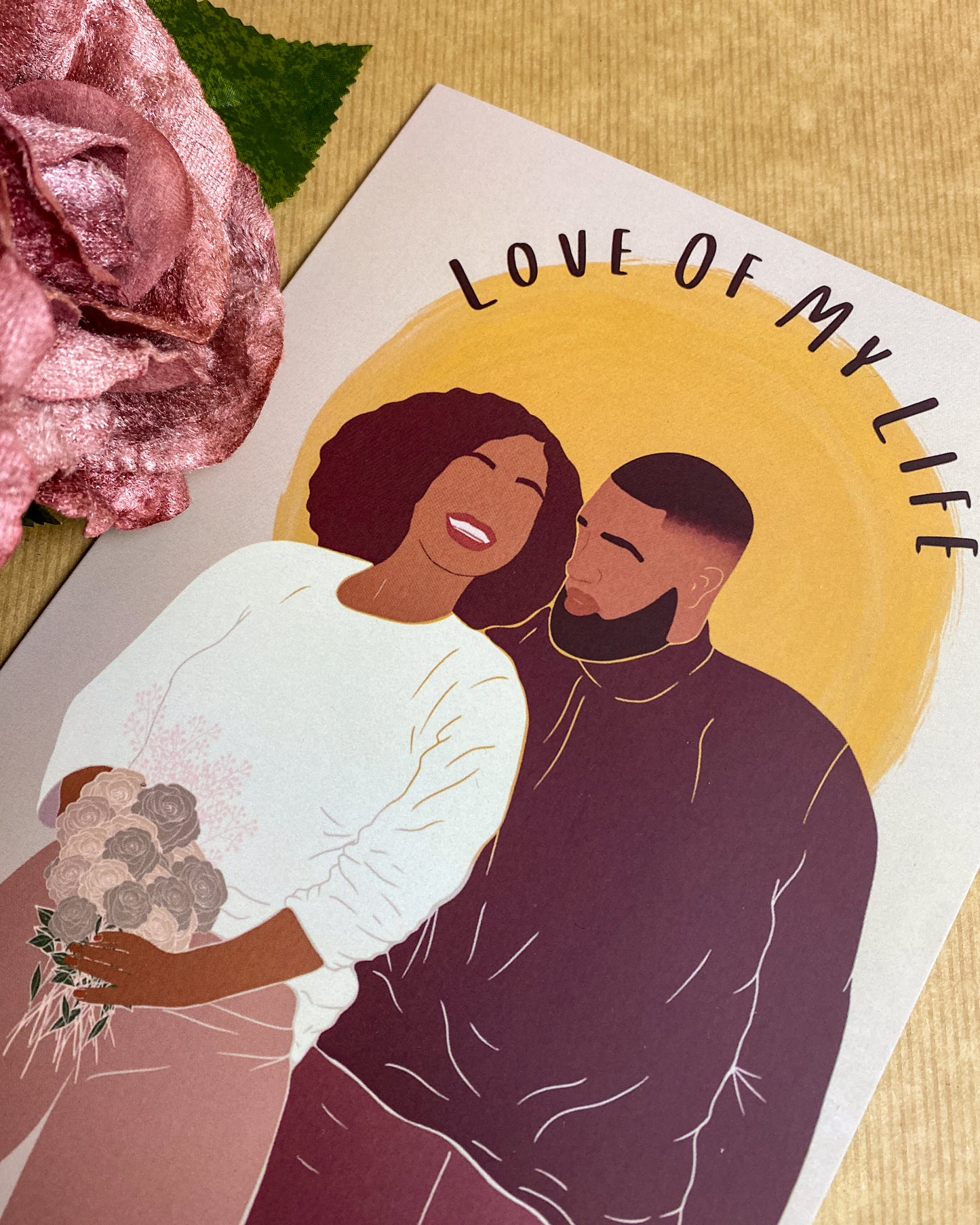 Black Lovers / Mixed Race Valentines Day Greetings Card