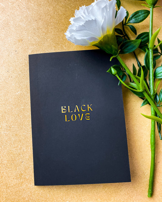 Black Love - Velvet Black Card & Gold Foil - Valentines Day Greetings Card