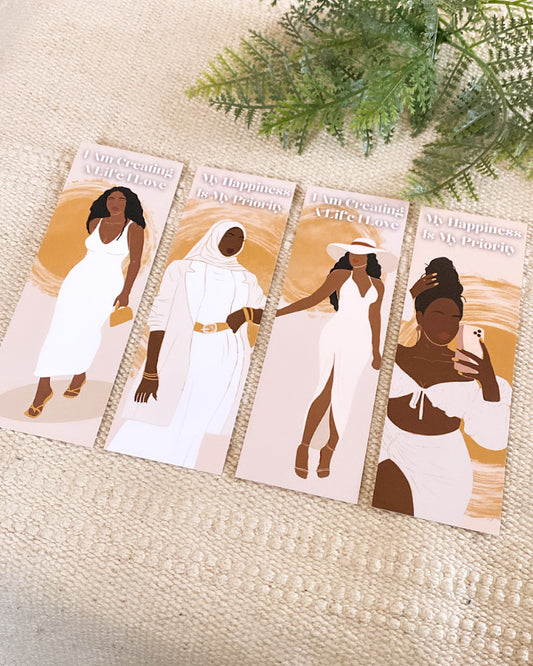 4 Pack “I Am My Happiness” Black Woman Affirmation Bookmark Set.