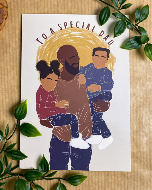 Girl & Boy Twin Dad Fathers Day - Special Dad Two Mixed Race Children