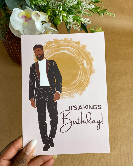 It’s a King’s Birthday Black Man Card.