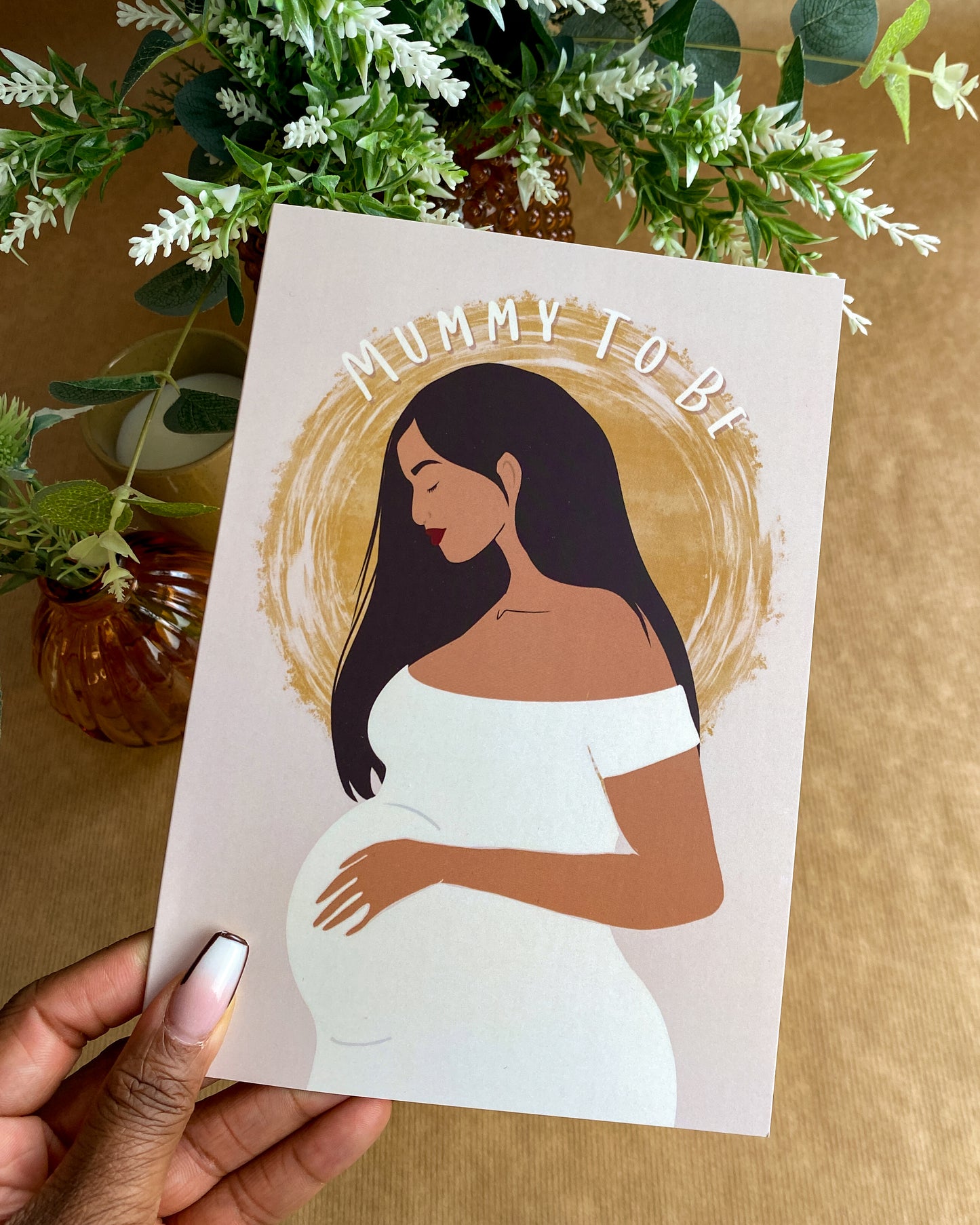 Mummy To Be - Mixed Race / Black Woman Greeting Card